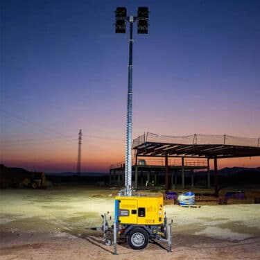 Transportable LED-lystårn med diesel