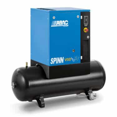 ABAC Spinn 4 kW 10 VSD 400V kompressor - tank og kjøletørke